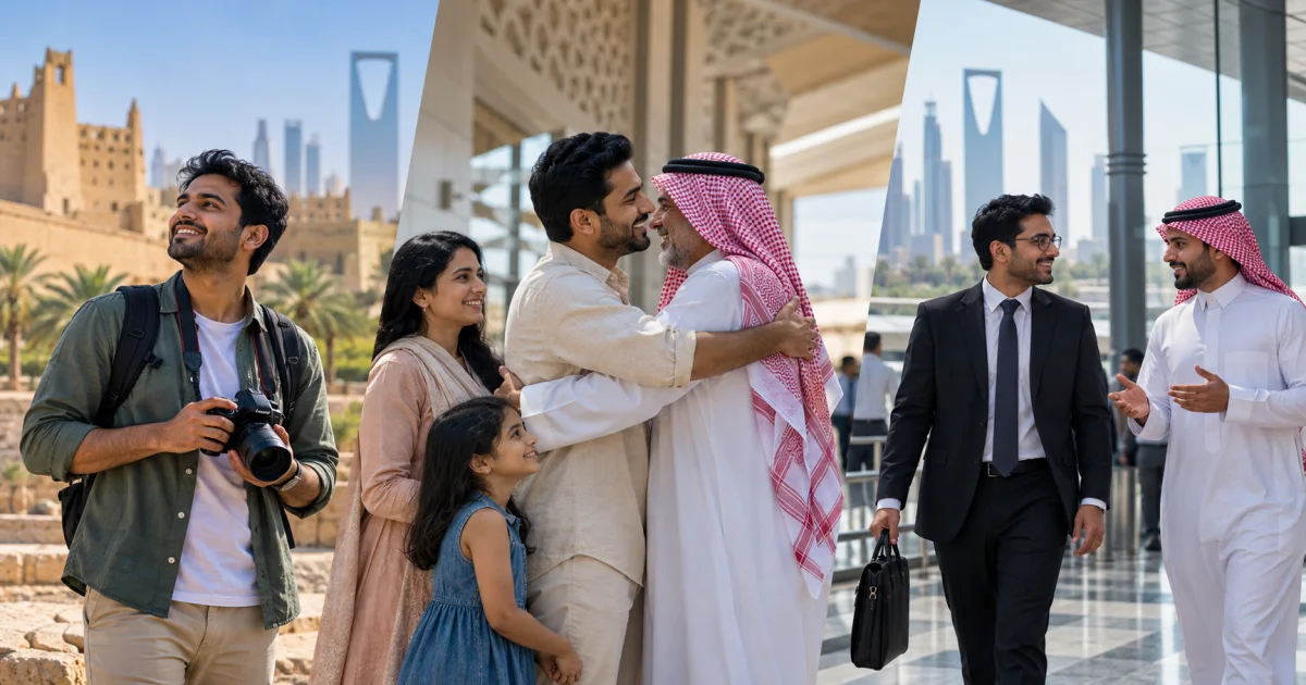 Saudi Tourist, Family Visit and Business Visit Visas Compared