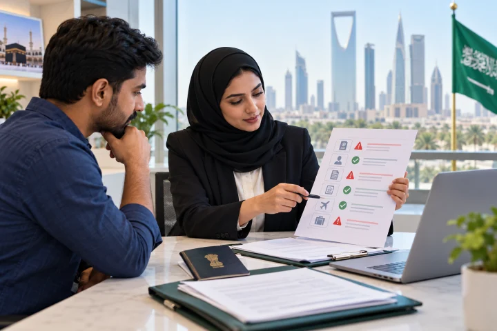 Saudi visa rejection reasons review guidance for Indian applicants