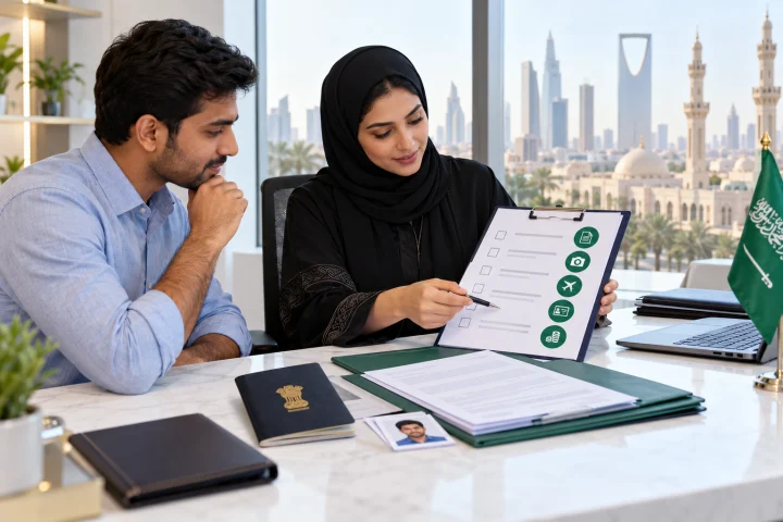 Saudi visa requirements document review for Indian passport holders